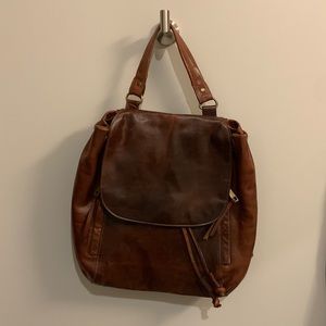 Rachel Roy vintage brown leather backpack
